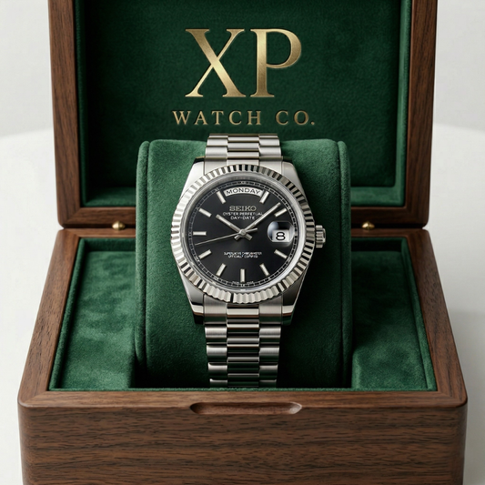 Reloj Automático XP Mod XP Mod DD-President "Black" con movimiento NH35, cristal zafiro y acero 316L | XP Watch Co.