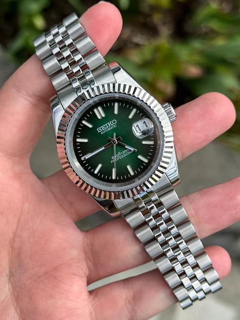 Reloj Automático XP Mod XP Mod DJ-Fluted "Green" con movimiento NH35, cristal zafiro y acero 316L elegante | XP Watch Co.