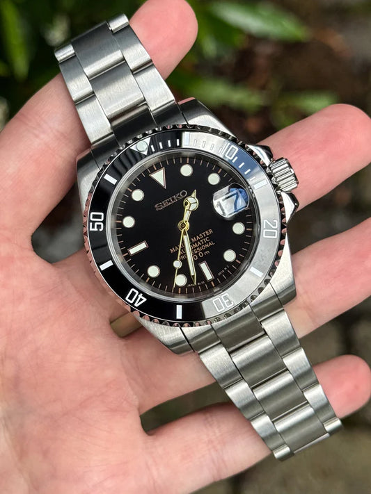 XP Mod Sub-Diver "Vintage Black" con movimiento NH35, acero 316L y cristal zafiro | XP Watch Co.