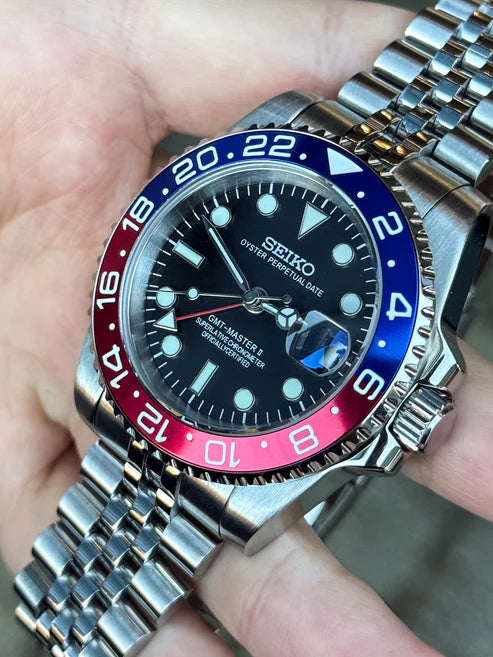 XP Mod XP Mod GMT Dual-Time Dual-Time "Pepsi" con movimiento NH35, caja en acero 316L y cristal zafiro | XP Watch Co.
