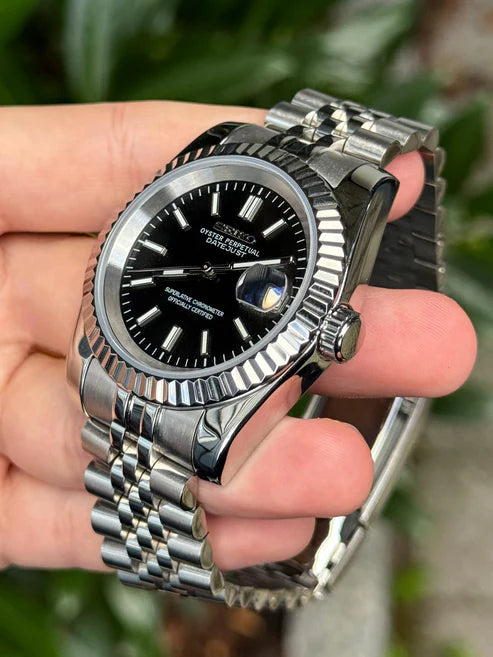 Reloj Automático XP Mod XP Mod DJ-Fluted "Black" con movimiento NH70, acero 316L y cristal zafiro | XP Watch Co.