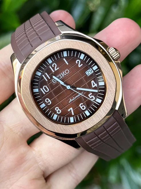 XP XP Mod Aqua-Tropic Mod "Rose Gold Brown" con movimiento NH35, cristal zafiro y acero 316L | XP Watch Co.