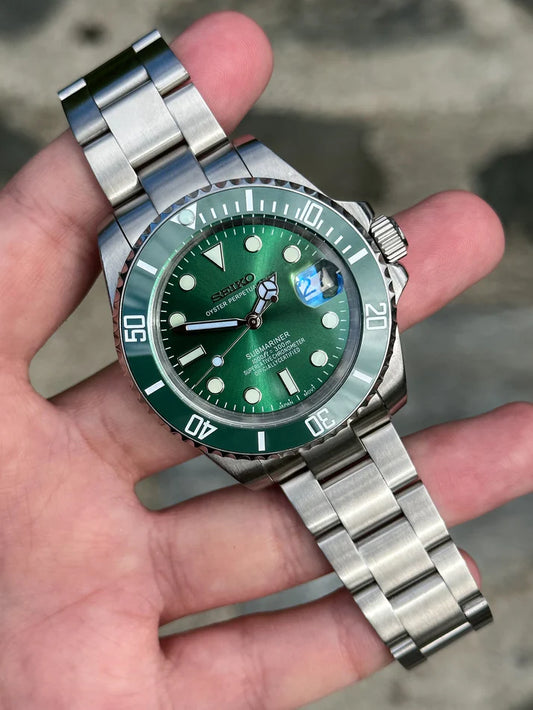 XP Mod Sub-Diver "Hulk" con movimiento NH35, cristal zafiro y acero 316L, diseño artesanal | XP Watch Co.