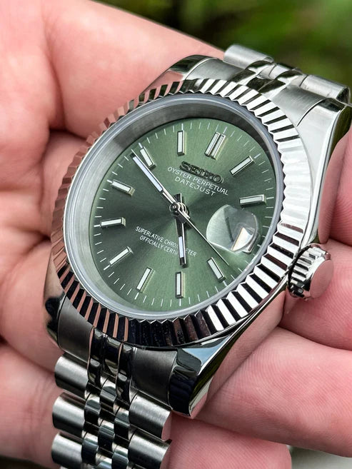 Reloj Automático XP Mod XP Mod DJ-Fluted "Olive Green" - movimiento NH35, cristal zafiro acero 316L | XP Watch Co.