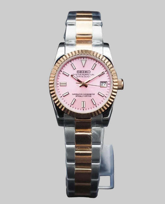 Reloj Automático XP Mod XP Mod DJ-Fluted "Two Tone Rose Gold W/Pink" con movimiento VK63 acero 316L cristal zafiro XP Watch Co.