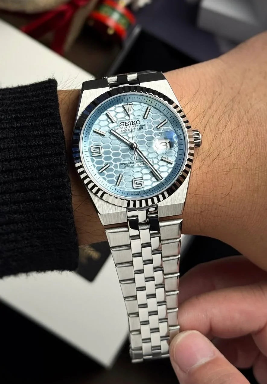 Land-Dweller Mod "Ice Blue" Dial - Reloj personalizado con movimiento automático NH35 y cristal de zafiro | XP Watch Co.