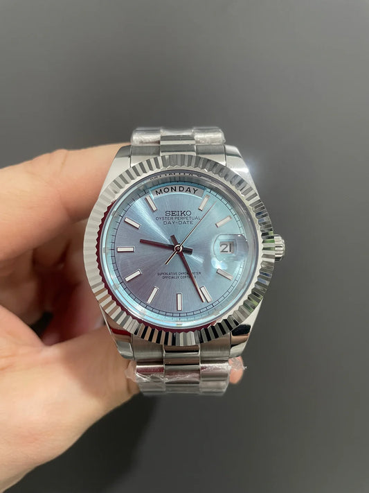 Reloj Automático XP Mod XP Mod DD-President "Ice Blue" con movimiento NH35 automático, acero 316L y cristal zafiro | XP Watch Co.