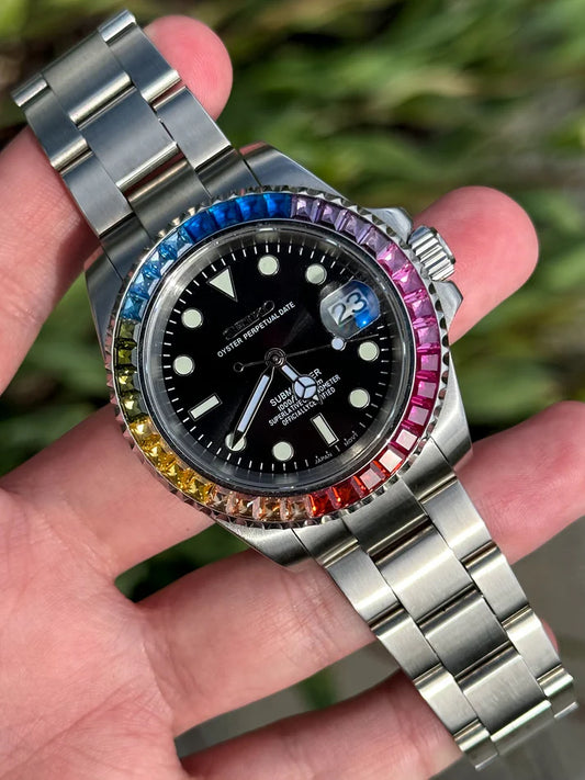 XP Mod Sub-Diver "Rainbow" con movimiento NH35, cristal zafiro y acero 316L | XP Watch Co.