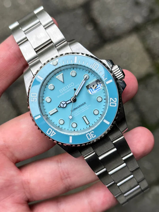 XP Mod Sub-Diver "Baby Blue" con movimiento NH35, cristal zafiro y acero 316L | XP Watch Co.