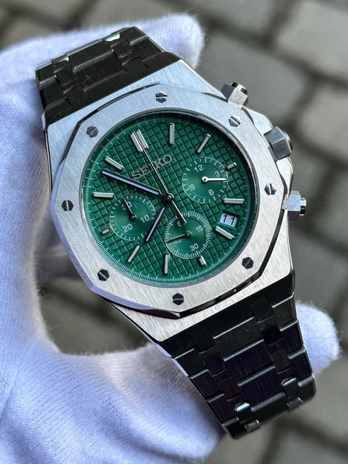 Reloj Automático XP Mod XP Mod ROAK Chronograph "Emerald Green" con movimiento VK63, cristal zafiro y acero 316L | XP Watch Co.