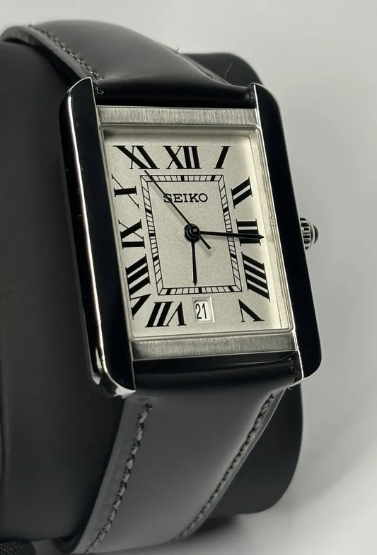 Santeiko Tank Negro Vintage - Reloj personalizado con cristal de zafiro y acero inoxidable 316L | XP Watch Co.