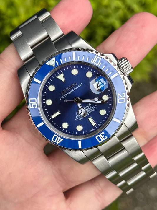 XP Mod Sub-Diver "Silver Blue" (Pitufo) con movimiento NH35 automático acero 316L cristal zafiro XP Watch Co.