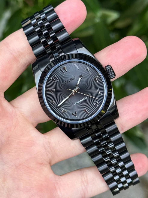 Reloj Automático XP Mod XP Mod DJ-Fluted "Black Stealth" Árabe con movimiento NH35, acero 316L y cristal zafiro | XP Watch Co.