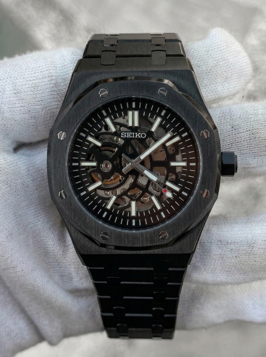 Reloj Automático XP Mod XP Mod ROAK "Skeleton Black" - movimiento NH70 automático, acero 316L y cristal zafiro | XP Watch Co.