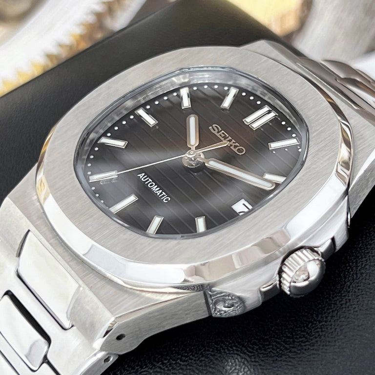 Nautic Mod "Classic Black" - Reloj personalizado con movimiento automático NH35 y cristal de zafiro | XP Watch Co.