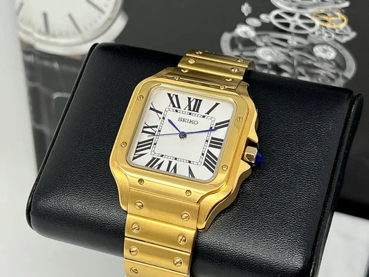 Santeiko Mod "Gold" - Reloj personalizado con cristal de zafiro y acero inoxidable 316L | XP Watch Co.