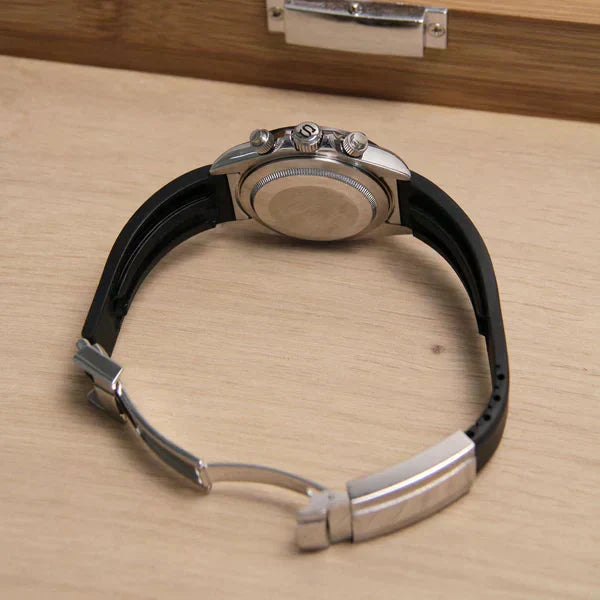 D-Racing "Panda Platinum" - Reloj personalizado con cronógrafo VK63 y cristal de zafiro | XP Watch Co.