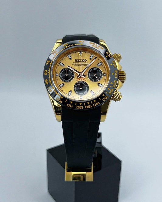 XP Mod D-Racing Reloj Automático XP Mod "Gold W/Black (Pikachu)" con movimiento VK63, cristal zafiro y acero 316L | XP Watch Co.