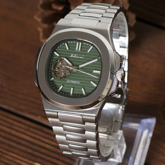 Reloj Automático XP Mod XP Mod Nautic "Open Heart" Green con movimiento NH35, cristal zafiro y acero 316L automático | XP Watch Co.