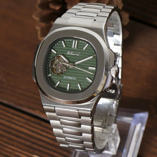 Nautic "Open Heart" Green - Reloj personalizado con movimiento automático NH35 y cristal de zafiro | XP Watch Co.