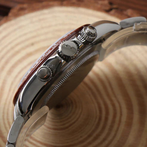 D-Racing "Ice Blue W/Brown" - Reloj personalizado con cristal de zafiro y cronógrafo VK63 | XP Watch Co.