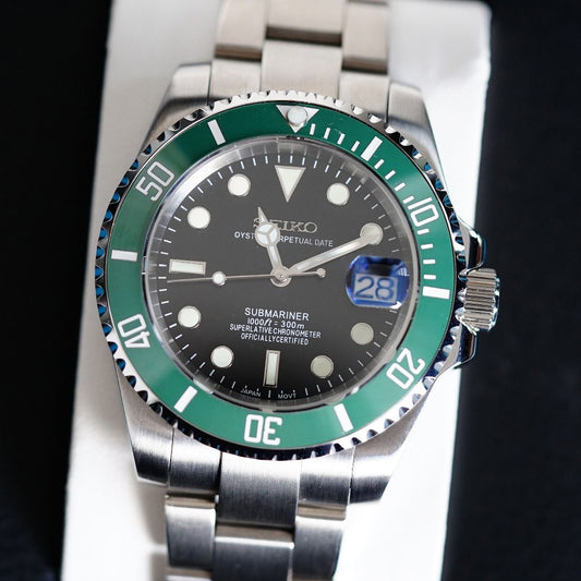 XP Mod Sub-Diver "Kermit" con movimiento NH35, cristal zafiro y acero 316L | XP Watch Co.