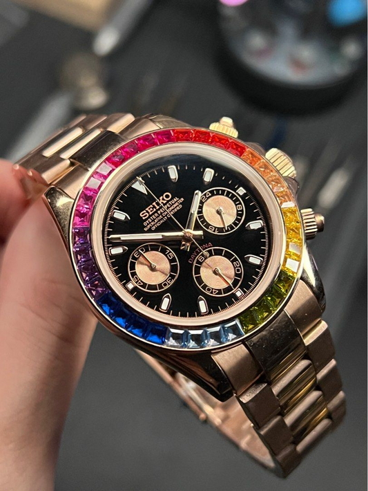 XP Mod D-Racing Reloj Automático XP Mod "Rainbow" Rose Gold con movimiento automático NH35, cristal zafiro y acero 316L | XP Watch Co.