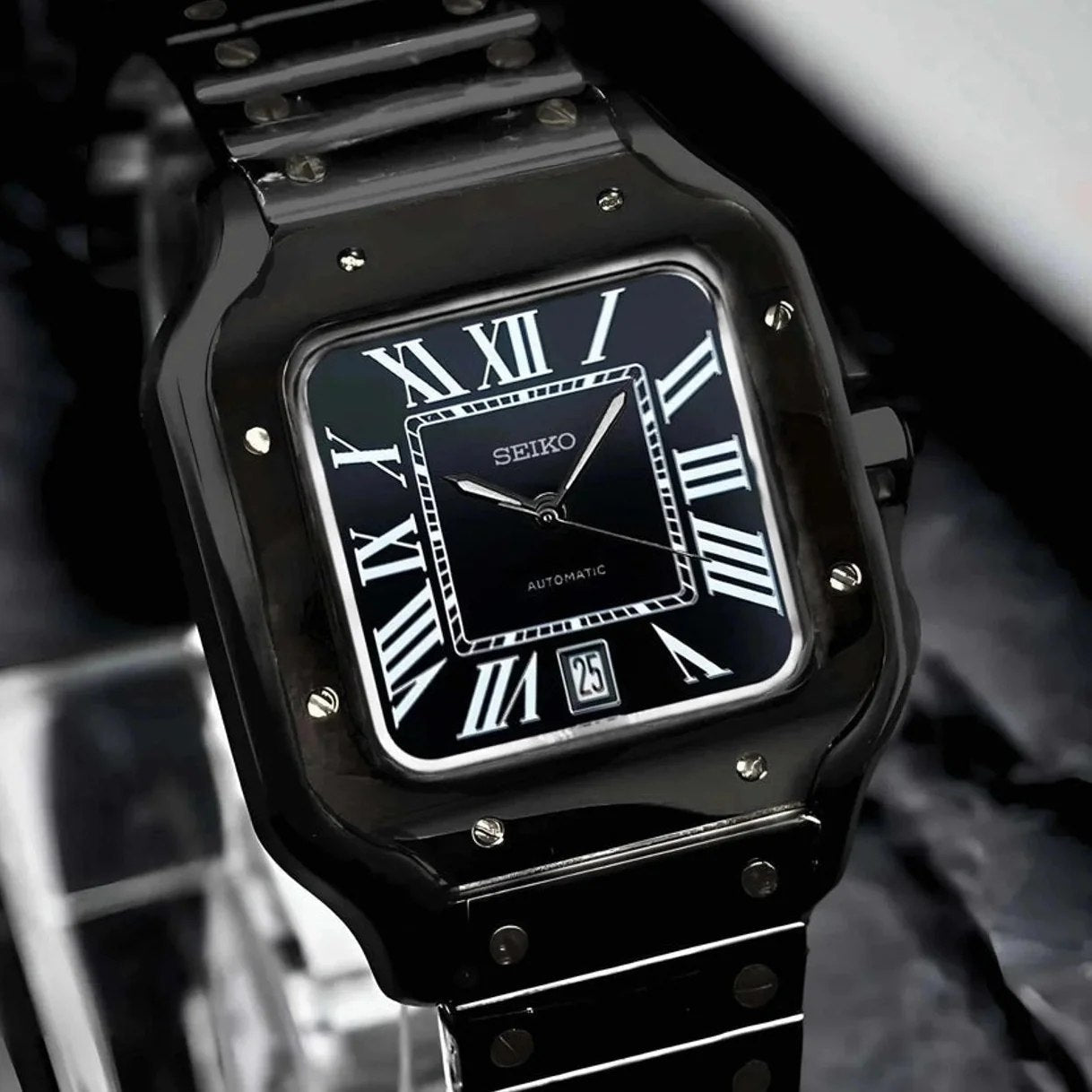 Santeiko Mod "Midnight Black" - Reloj personalizado con movimiento automático NH35 y cristal de zafiro | XP Watch Co.