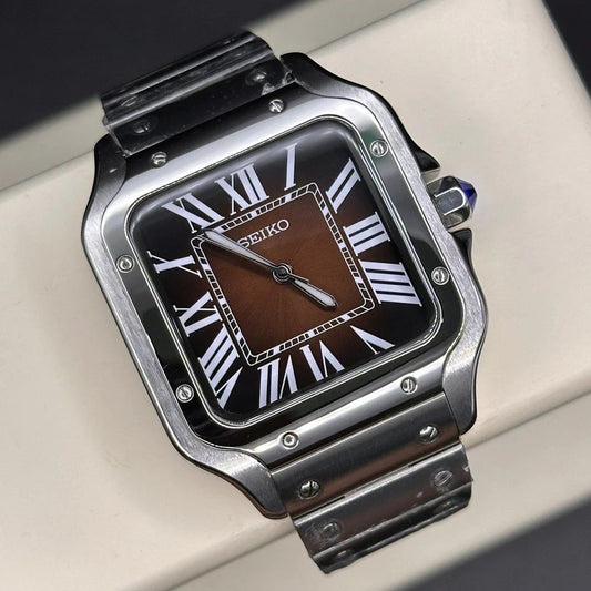 XP Mod S-Aviator Mod "Oak Brown" con movimiento NH35, cristal zafiro y acero 316L, diseño artesanal XP Watch Co.