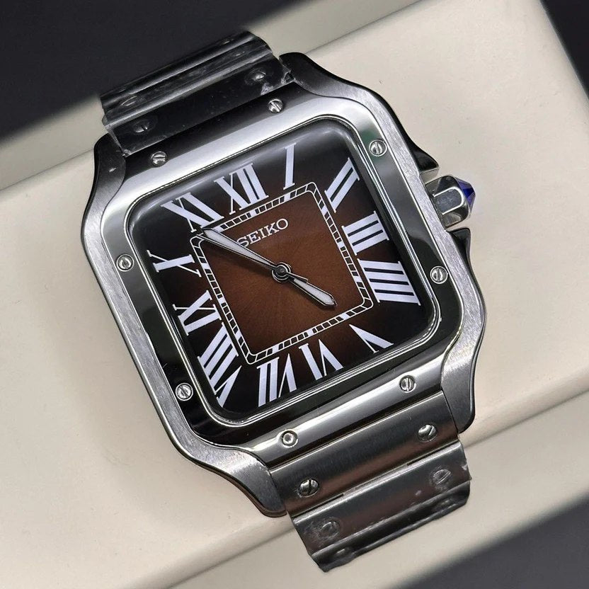Santeiko Mod "Oak Brown" - Reloj personalizado con cristal de zafiro y acero inoxidable 316L | XP Watch Co.