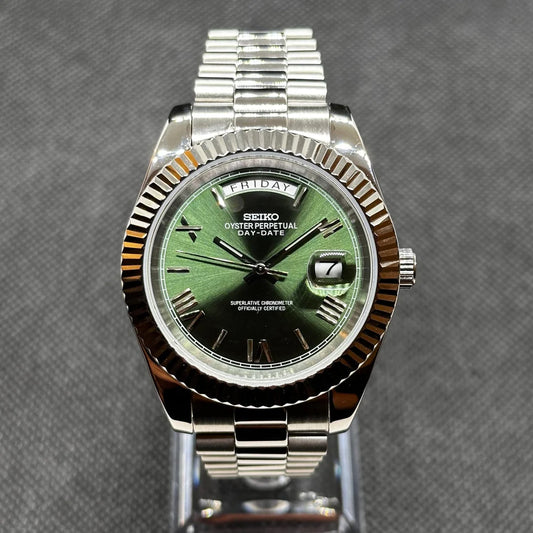Reloj Automático XP Mod XP Mod DD-President "Mint Green Roman" con movimiento NH35, cristal zafiro y acero 316L | XP Watch Co.