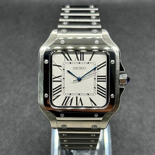 XP Mod S-Aviator Mod Classic White - movimiento NH35, acero 316L, cristal zafiro, diseño elegante | XP Watch Co.