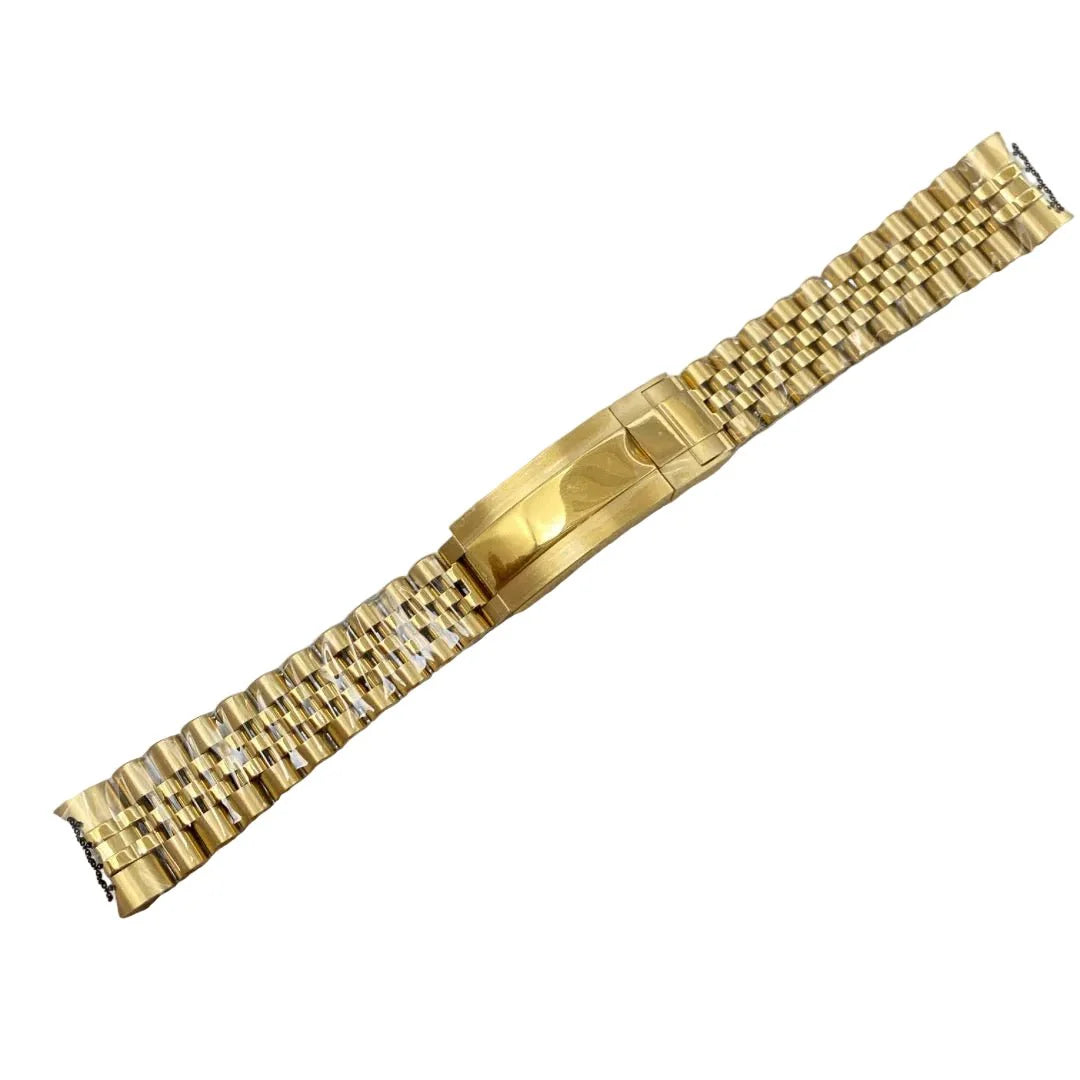 Correa Estilo Jubilee en acero inoxidable 316L dorado, accesorio de lujo silencioso para reloj personalizado | XP Watch Co.