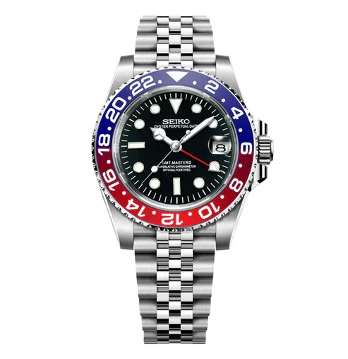 GMT Dual-Time "Pepsi" - Reloj personalizado con movimiento automático NH35 y cristal de zafiro | XP Watch Co.