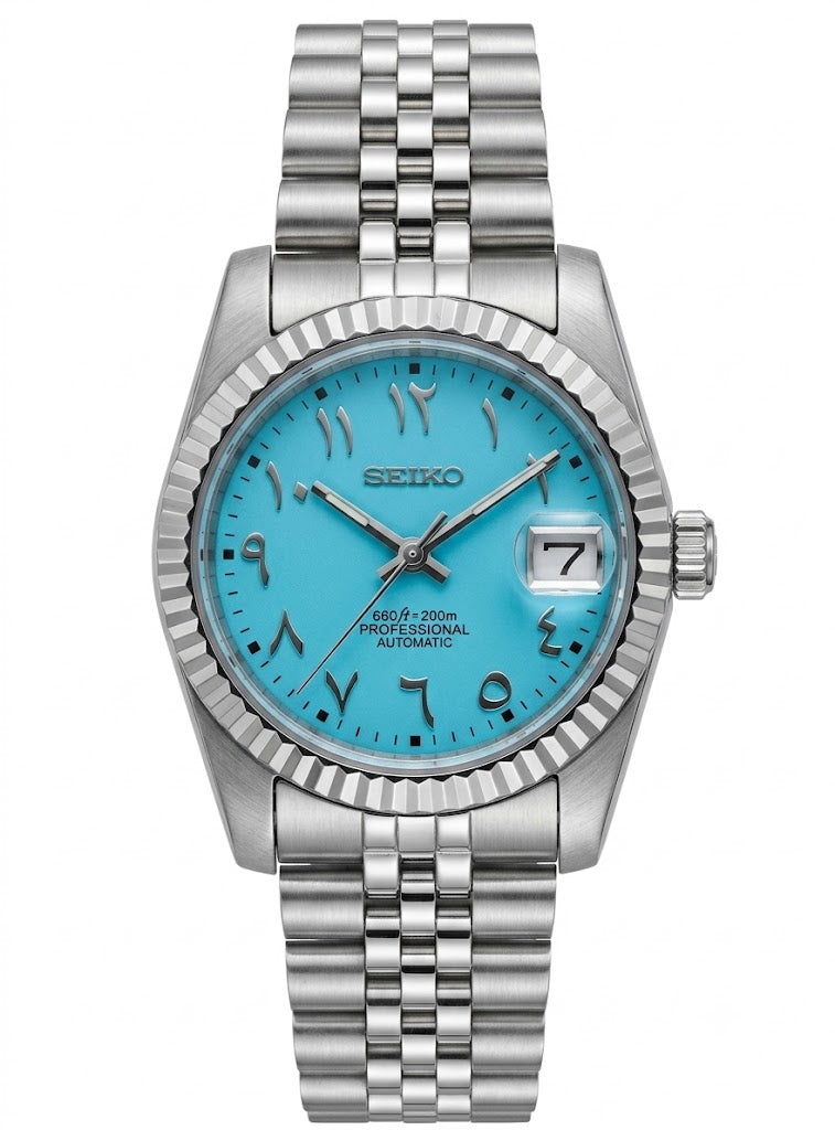 DJ-Fluted "Tiffany" Árabe - Reloj personalizado con movimiento automático NH35 y cristal de zafiro | XP Watch Co.