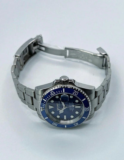 Sub-Diver "Silver Blue" (Pitufo) - Reloj personalizado con movimiento automático NH35 y acero inoxidable 316L | XP Watch Co.