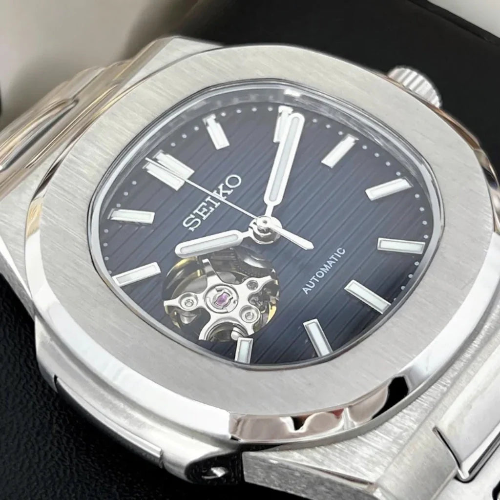 Nautic "Open Heart" Dark Blue - Reloj personalizado con movimiento automático NH35 y cristal de zafiro | XP Watch Co.