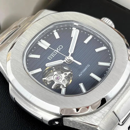 Nautic "Open Heart" Dark Blue - Reloj personalizado con movimiento automático NH35 y cristal de zafiro | XP Watch Co.