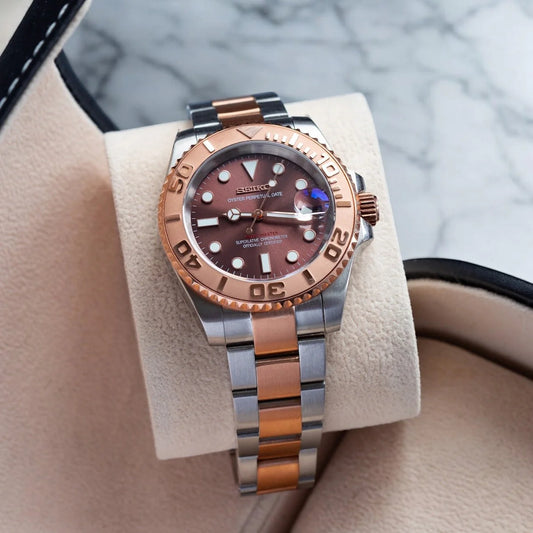 Reloj Automático XP Mod Yacht Master "Rose" con movimiento NH35, cristal zafiro y acero 316L bicolor | XP Watch Co.