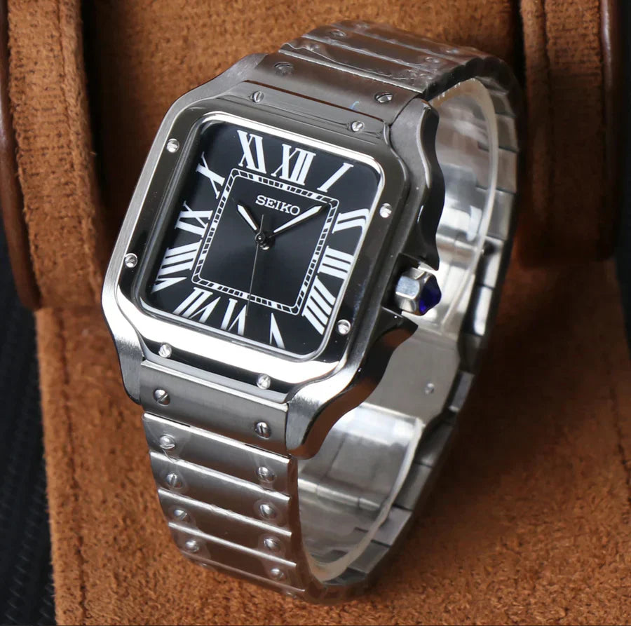Santeiko Mod "W/Black" - Reloj personalizado con cristal de zafiro y acero inoxidable 316L | XP Watch Co.