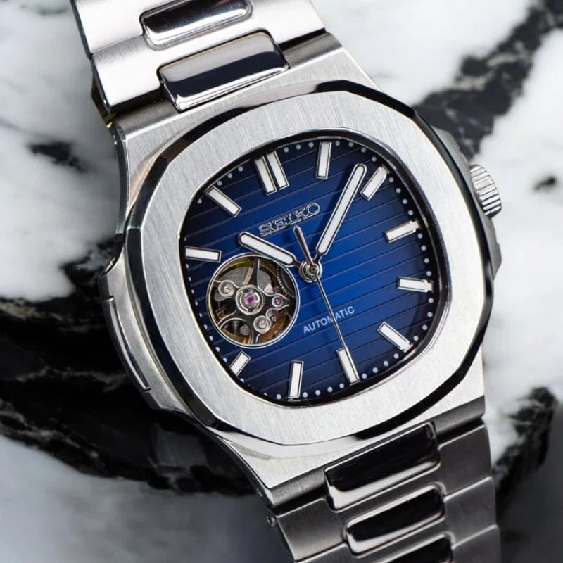 Nautic "Open Heart" Dark Blue - Reloj personalizado con movimiento automático NH35 y cristal de zafiro | XP Watch Co.