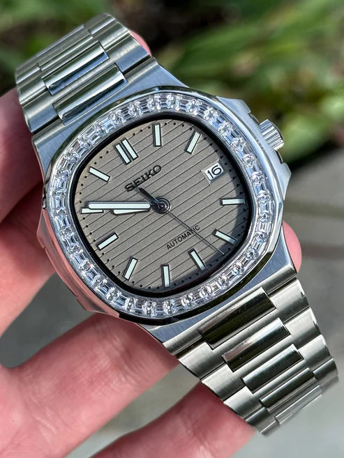 Nautic "Diamond" Grey - Reloj personalizado con cristal de zafiro y acero inoxidable 316L | XP Watch Co.