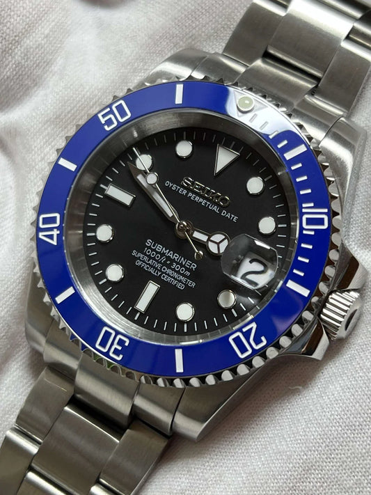 XP Mod Sub-Diver "Blue Black" (Cookie Monster) con movimiento NH35, acero 316L y cristal zafiro | XP Watch Co.