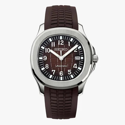 Aqua-Tropic Mod "Silver Brown" - Reloj personalizado con movimiento automático NH35 y cristal de zafiro | XP Watch Co.