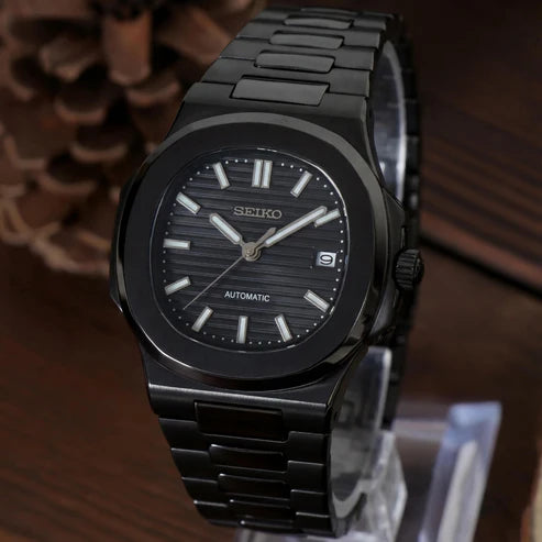 Nautic Mod "Midnight Black Stealth" - Reloj personalizado con movimiento automático NH35 y acero inoxidable 316L | XP Watch Co.