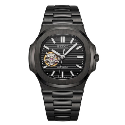Nautic "Open Heart" Blackout - Reloj automático personalizado con acero inoxidable 316L y cristal de zafiro | XP Watch Co.