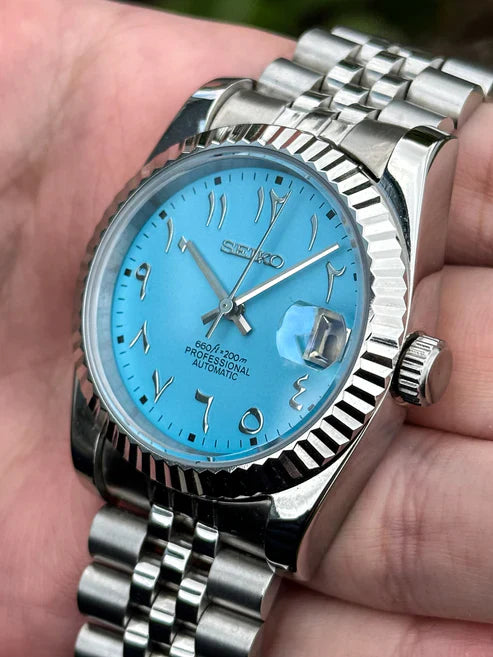 DJ-Fluted "Tiffany" Árabe con movimiento NH70, cristal zafiro y acero 316L | XP Watch Co.