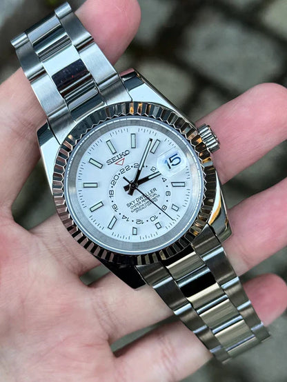 Sky-Dweller "Blanco" con movimiento NH35, cristal zafiro y acero 316L | XP Watch Co.