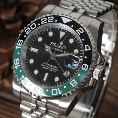 GMT Dual-Time Dual-Time "Starbucks" - Reloj personalizado con cristal de zafiro y acero inoxidable 316L | XP Watch Co.