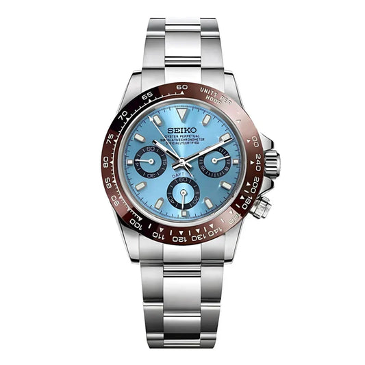 XP Mod D-Racing Reloj Automático XP Mod "Ice Blue W/Brown" con movimiento VK63, cristal zafiro y acero 316L | XP Watch Co.